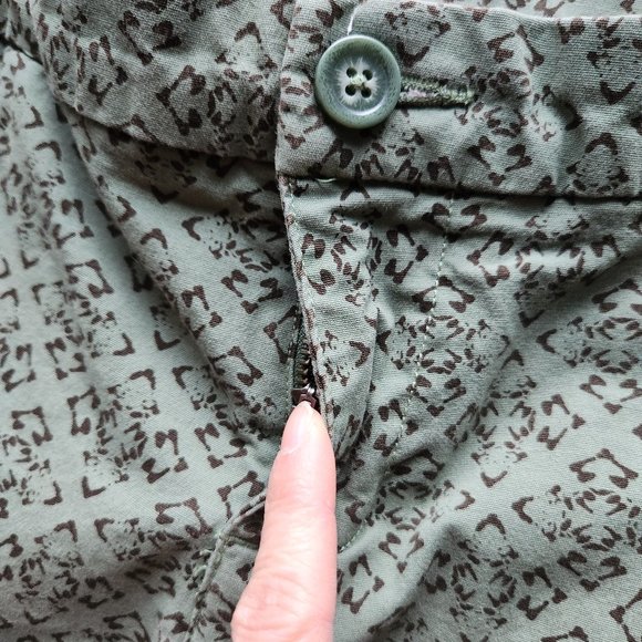 Patagonia Stretch All Wear Capris Pant Green Geo-Print Organic Cotton Blend - Picture 4 of 10